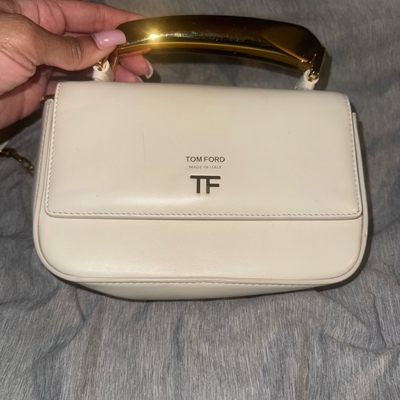 Tom Ford Bianca Calfskin Top Handle Bag - Chalk - Picture 3 of 8